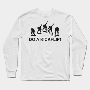 Skateboarding Do A Kickflip Day Vintage Aesthetic Streetwear Long Sleeve T-Shirt